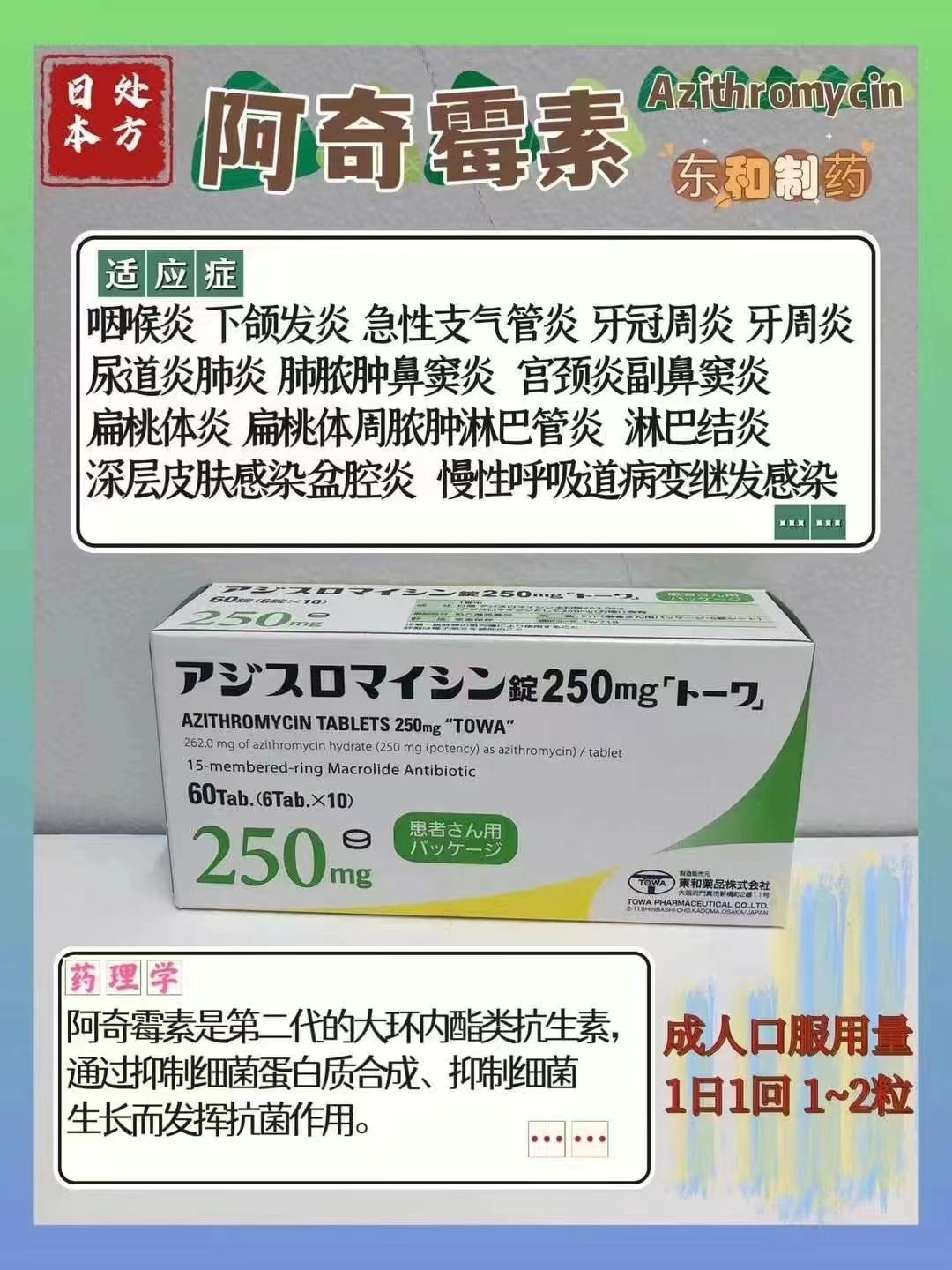 日本阿奇霉素说明书价格
